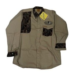 NWT Feather Flage Camouflage Duck Camo Shirt Large USA VTG United Waterfowlers